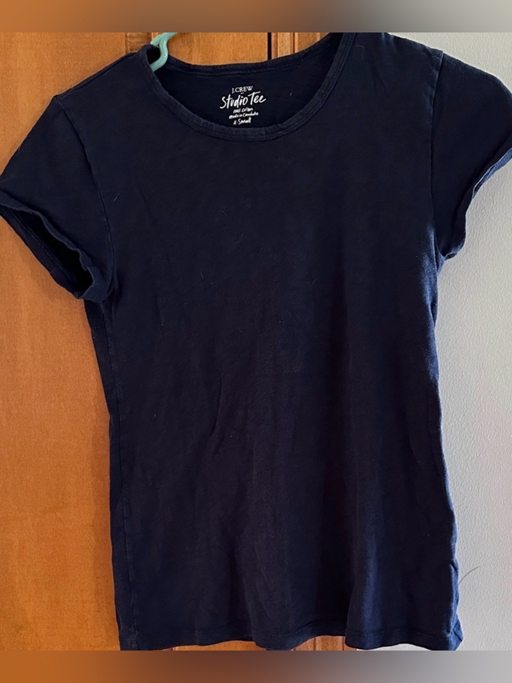 J.Crew Navy Blue Studio Tee 100% Cotton Short Sleeve Shirt XS 💙